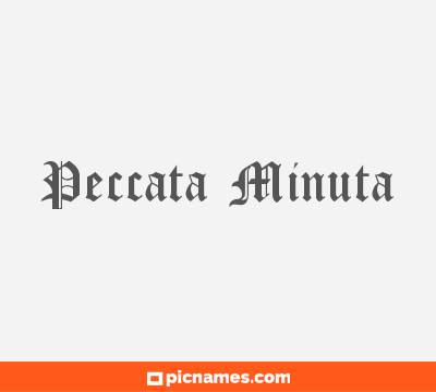 Peccata Minuta